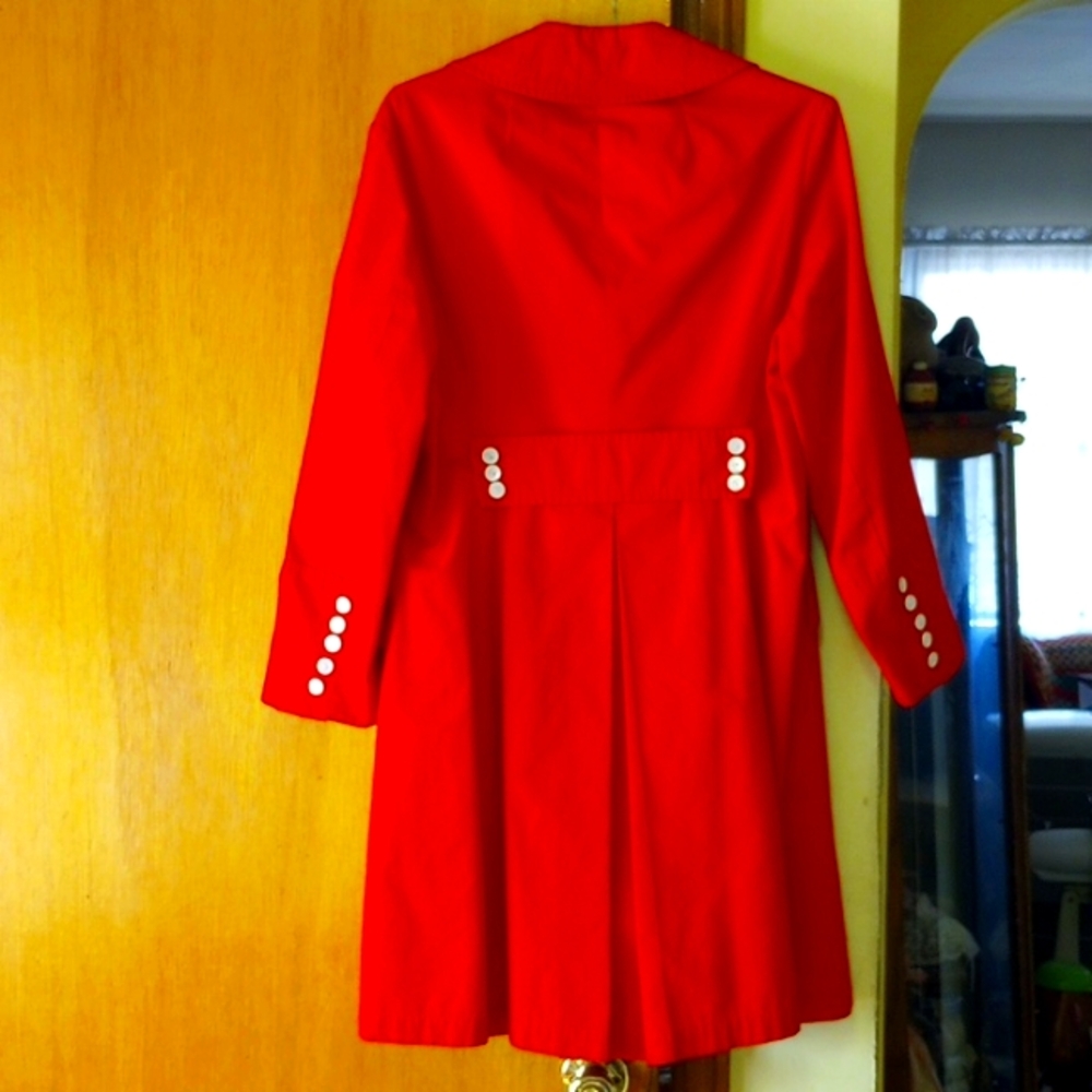 Fleet Street, Size 10, Red vintage raincoat, all weather, double breasted - Picture 2 of 4